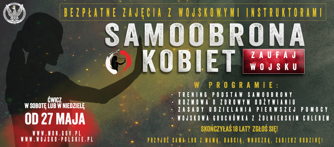 plakat promocyjny akcji samoobrona kobiet - zaufaj wojsku